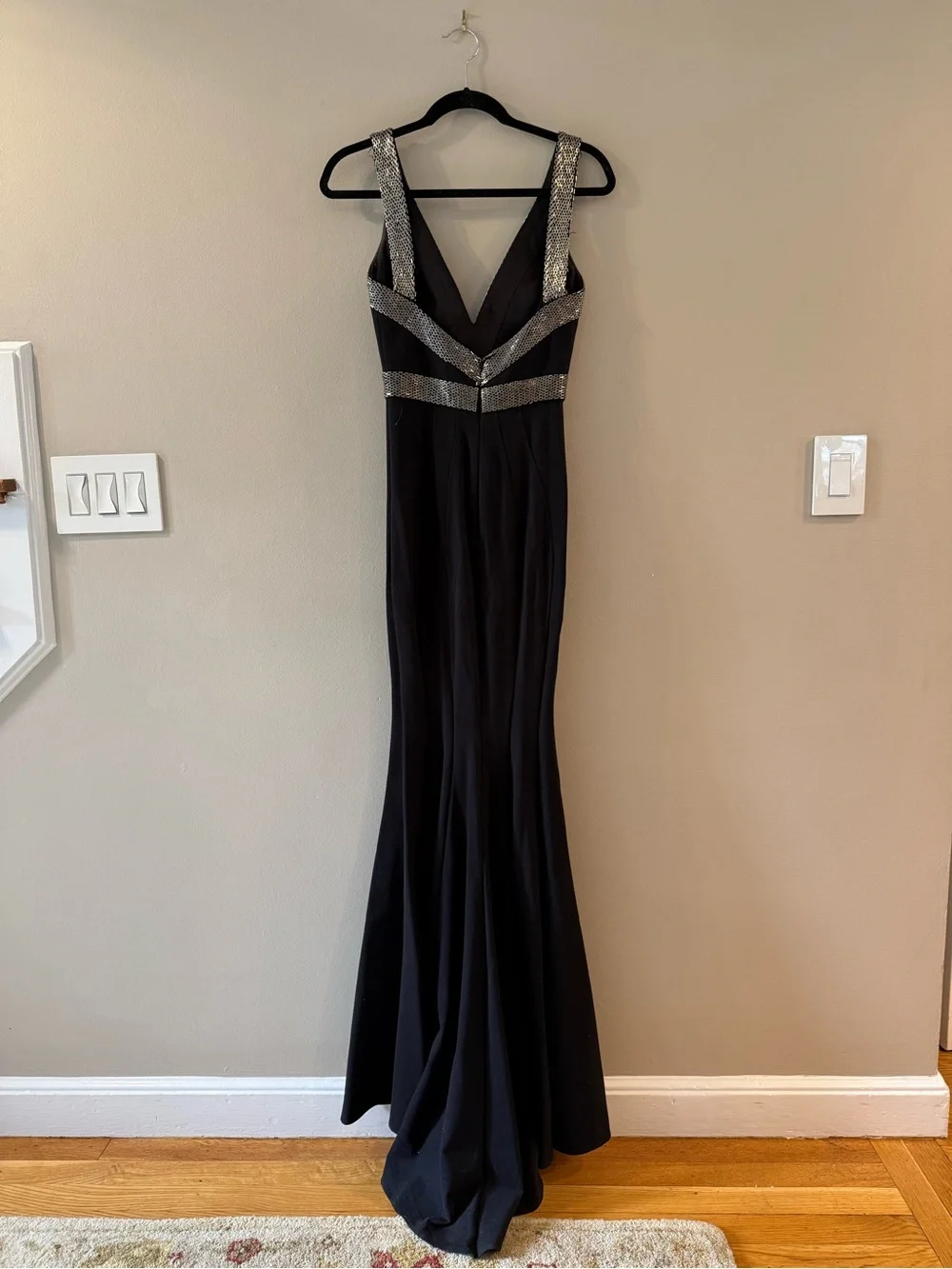 Jovani Black Evening Gown with Silver Embellishment